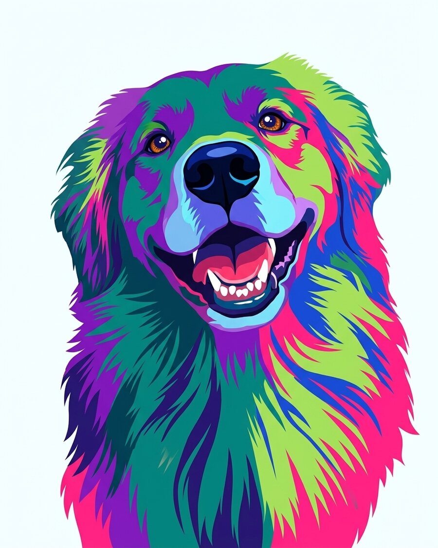 Color pop pet portrait